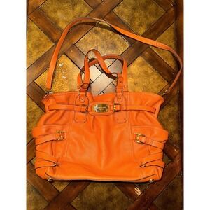 Michael Kors Gansevoort Leather Large Orange NS Tote Luggage